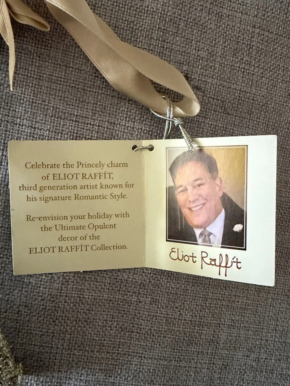 Kurt Adler Eiffel Tower Ornament Champagne Gold Eliot Raffit Collection Paris